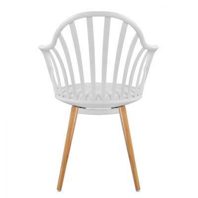 Трапезен стол HM8049.01 Anais White с дървени крака 60x61x85,5 см