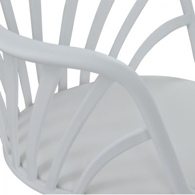 Трапезен стол HM8049.01 Anais White с дървени крака 60x61x85,5 см