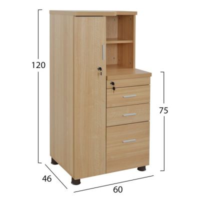Професионален офис шкаф-гардероб цвят дъб HM2052.01L 60x46x120