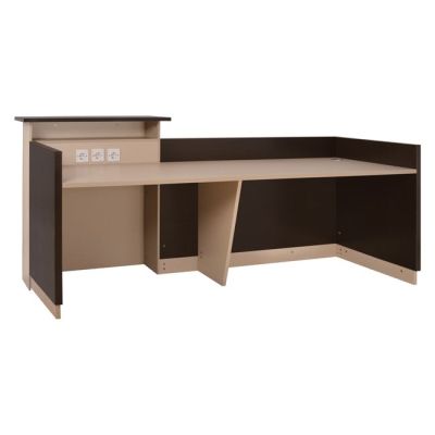 RECEPTION DESK DALTON HM2068.01 MELAMINE IN WENGE-BEIGE 240x80x106Hcm.