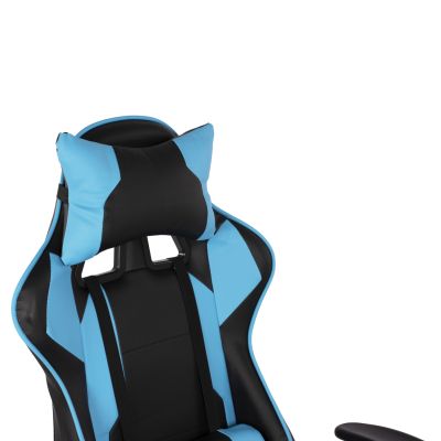 Office Gaming chair HM1072.08 Black-light Blue color 66,5x70x(122-129) cm