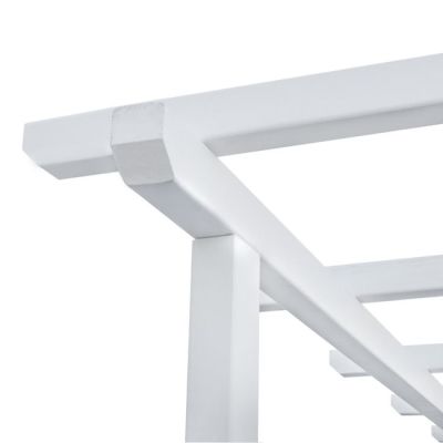 Шезлонг дървен двоен Mykonos B' White с плот 205x167x212 cm HM5428