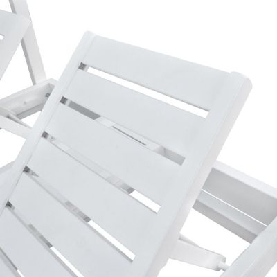 Шезлонг дървен двоен Mykonos B' White с плот 205x167x212 cm HM5428