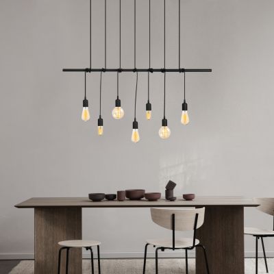 METALLIC PENDANT LIGHT IN BLACK HM7266 120Χ10Χ180cm.