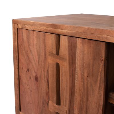 ТВ Мебел HM8177 Fansi от акациево масивно дърво естествено 135x43x61.5