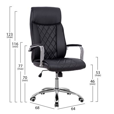 Manager's office chair HM1104.01 Black color 64x68x(116-123)cm