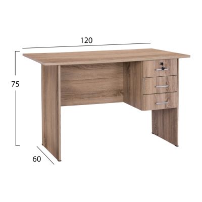 Офис меламин с 3 чекмеджета HM2268.02 цвят сив 120x60x75 см