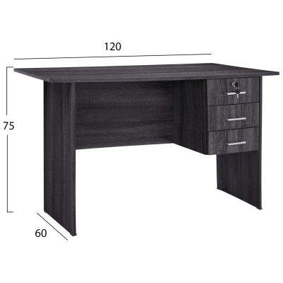 Офис меламин с 3 чекмеджета HM2268.01 цвят сив 120x60x75 см