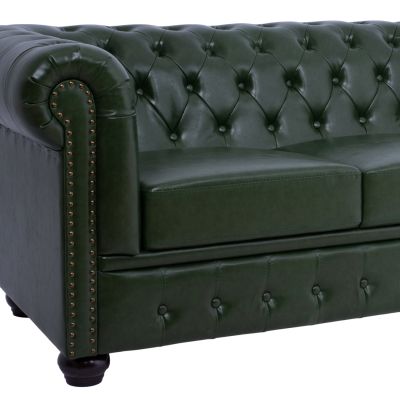 Sofa 3 Seater T. Chesterfield HM3009.08 PU Cypress Green 208x90x73 cm.