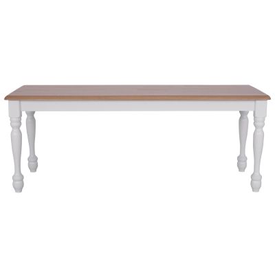 Bench for dining table HM8281 natural seat white frame 120x40x46 cm