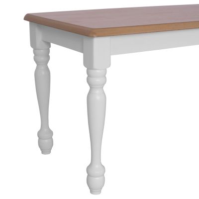Bench for dining table HM8281 natural seat white frame 120x40x46 cm
