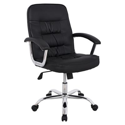 Office chair HM1113 with black PU and chromed base 62x62x104 cm.