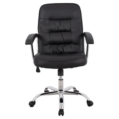 Office chair HM1113 with black PU and chromed base 62x62x104 cm.