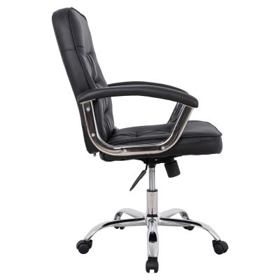 Office chair HM1113 with black PU and chromed base 62x62x104 cm.
