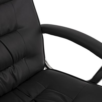 Office chair HM1113 with black PU and chromed base 62x62x104 cm.