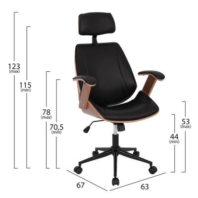 Manager's office chair Superior Pro HM1109.01 walnut color-black 63x67x123 cm