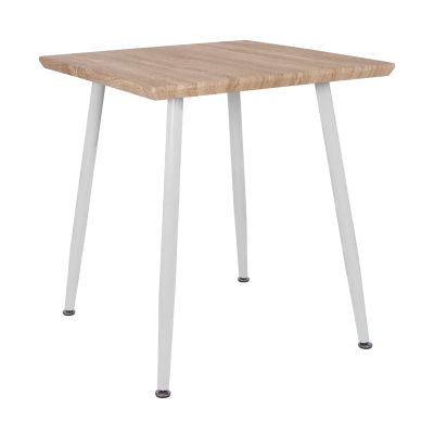 Трапезна маса PALOMA HM8335.02, 70x70x76.5, сонома, бели крака