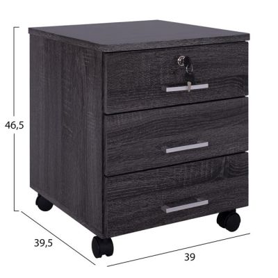 Office set 2pieces Office & Cabinet Grey color HM10337.01