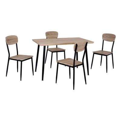 Комплект Трапезна Маса 5 части HM10348.01 Sonama Плот и черни крака 120x70x76,5Y cm