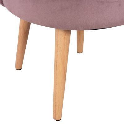 Velvet stool with back Yasmine rotten apple HM8395.02 47x43x63,5cm