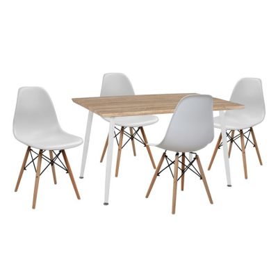 Комплект трапезна маса 5 части HM10349.02 Маса 120x70x76,5 см и столове Twist