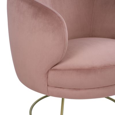 VELVET ARMCHAIR ARIEN HM8403.02 DUSTY PINK, GOLDEN BASE 80x75x82cm