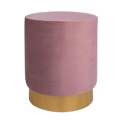 Velvet stool Levy HM8408.02 in rotten apple color with gold base ''35x43cm