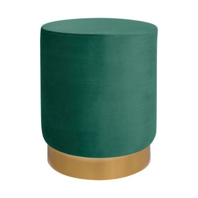 Velvet stool Levy HM8408.03 in blue color with gold base ''35x43cm