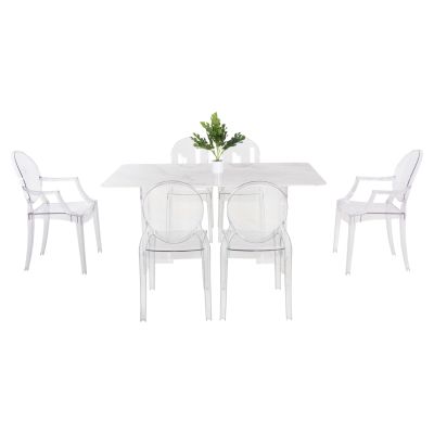 DINING SET 7pcs HM11959 TABLE AETHER- 2 ARMCHAIRS & 4 CHAIRS ARAMIS