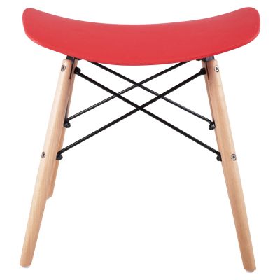 Табуретка с дървени крака Tonia HM0109.04 червена 47x34.5x46.5см