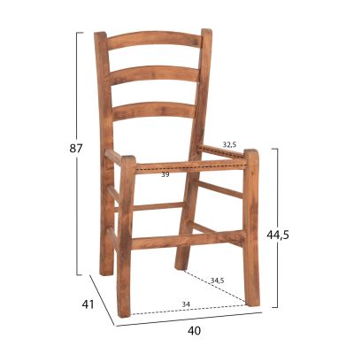 СТОЛ PAROS HM5585.01 БУК ИМПРЕГНИРАН В ЦВЯТ ОРЕХ 40x41x87Hcm. САМО КАКС