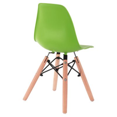 Стол Twist Kid HM8453.03 с дървени крака и зелена седалка 30,5x33x59 см
