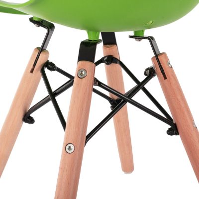 Стол Twist Kid HM8453.03 с дървени крака и зелена седалка 30,5x33x59 см