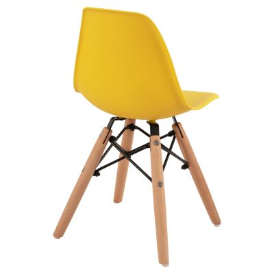 Стол Twist Kid HM8453.04 с дървени крака и седалка Yellow PP 30,5x33x59 cm