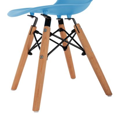 Chair Twist Kid HM8453.08 with wooden legs & seat Blue PP 30,5x33x59 cm
