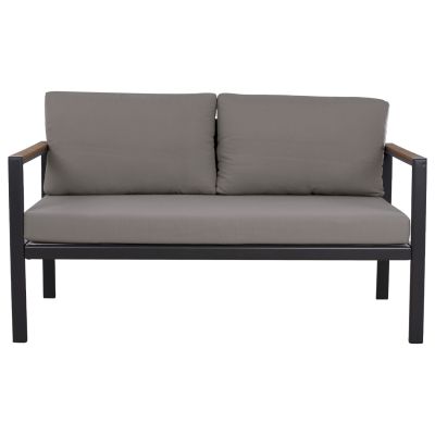 OUTDOOR 2-SEATER SOFA SAFIYA HM5523.02 ALUMINUM IN ANTHRACITE--GREY CUSHIONS 144x70x85Hcm.