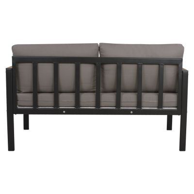 OUTDOOR 2-SEATER SOFA SAFIYA HM5523.02 ALUMINUM IN ANTHRACITE--GREY CUSHIONS 144x70x85Hcm.