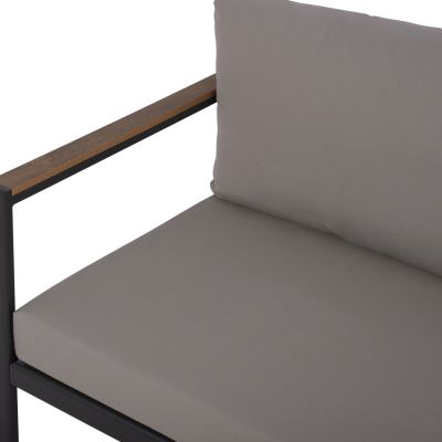 OUTDOOR 2-SEATER SOFA SAFIYA HM5523.02 ALUMINUM IN ANTHRACITE--GREY CUSHIONS 144x70x85Hcm.