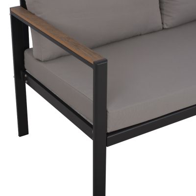 OUTDOOR 2-SEATER SOFA SAFIYA HM5523.02 ALUMINUM IN ANTHRACITE--GREY CUSHIONS 144x70x85Hcm.