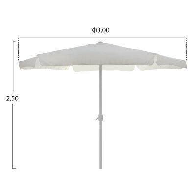Професионален чадър Алуминиев Заоблен 3м с манивела Бежов HM6019