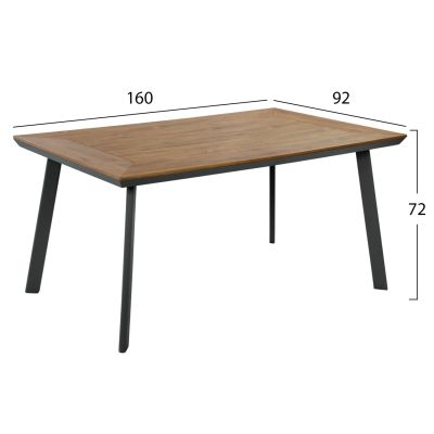 Алуминиева маса с Polywood HM5132.12 Сива 160x92x72