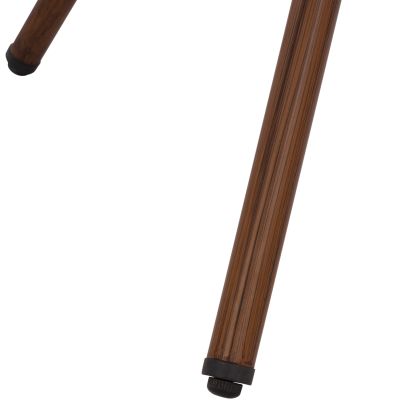 Алуминиева маса '70x70 см. Bamboo Look HM5532.03 Кафяв със стъкло