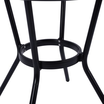 Алуминиева маса '70cm Bamboo Look HM5532.02 Черна със стъкло Φ70X76 cm