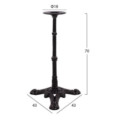 Base from cast iron HM441 in black color 43x43