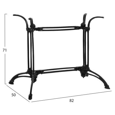 Base from cast iron two columns HM443 in black color 82X50X71H
