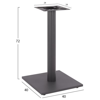 Base metallic Grey 40x40x72 with adjusters HM421.20