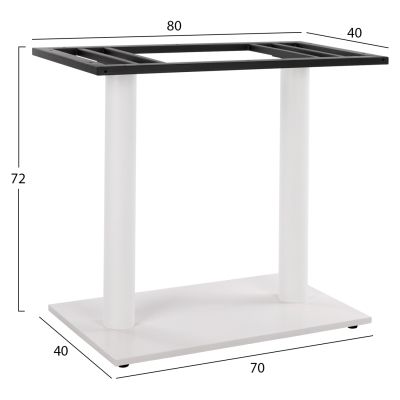 Base Metallic Double White Matte 80x40x72 with adjusters HM435.12