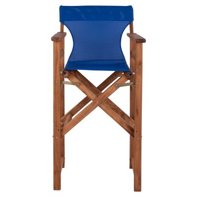 Stool Bar Director's Walnut with pillow pvc blue HM10374.01