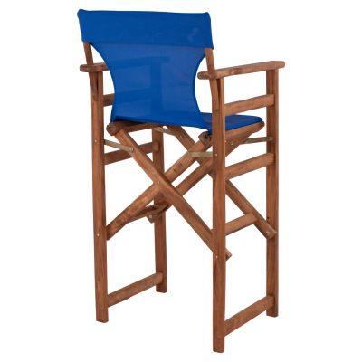 Stool Bar Director's Walnut with pillow pvc blue HM10374.01
