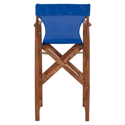 Stool Bar Director's Walnut with pillow pvc blue HM10374.01